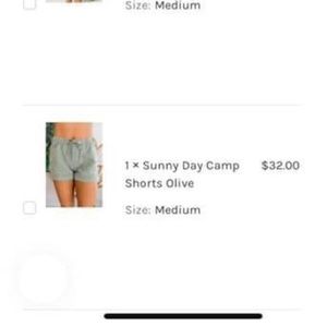 New, never worn olive shorts